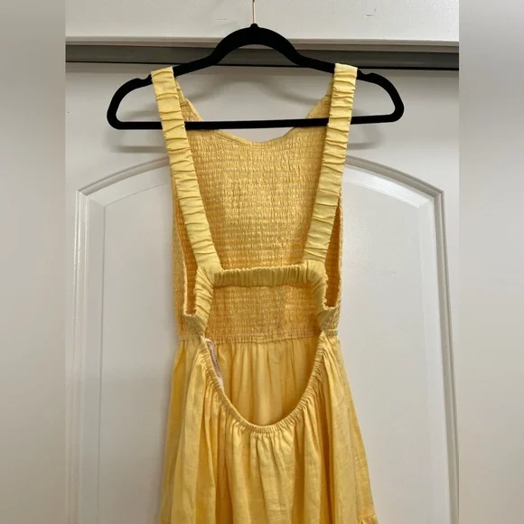 NWT Lusana Jorden Open Back Yellow Midi Dress - Picture 6 of 11